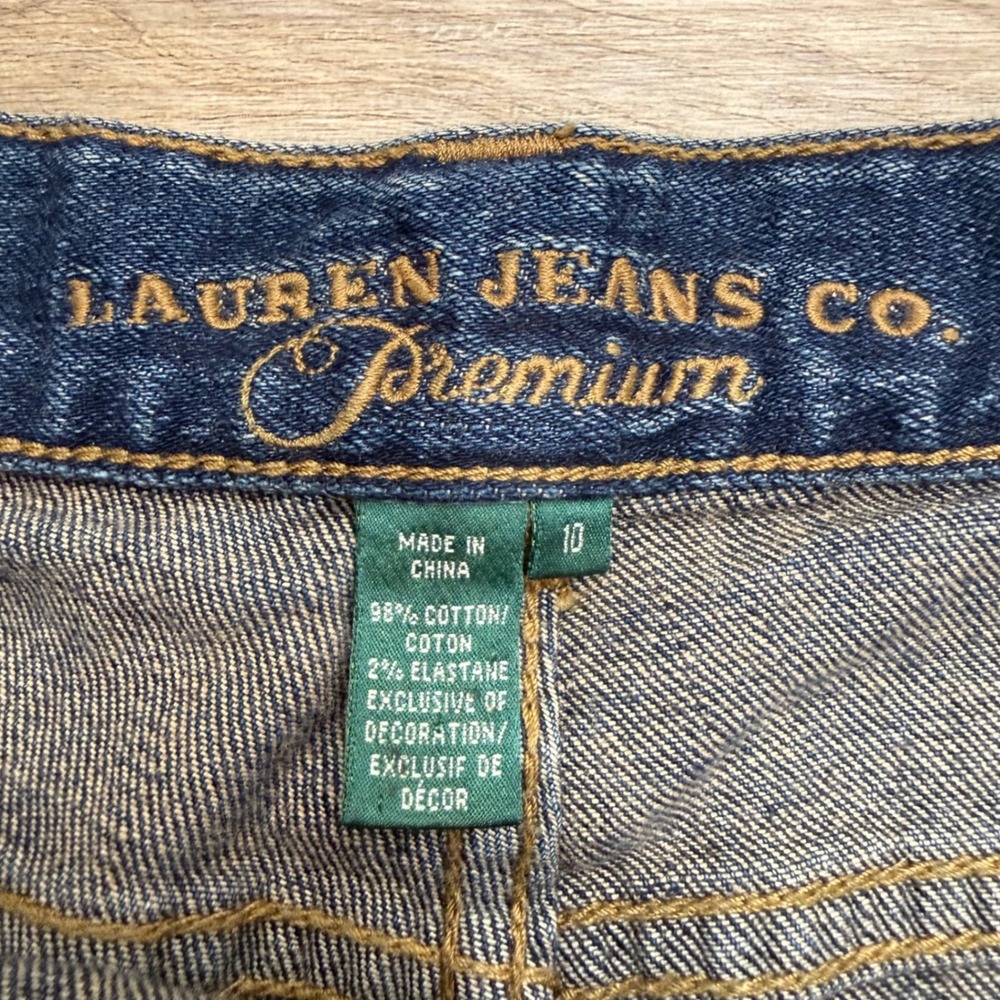 Lauren Ralph Lauren Embroidere Bootcut Blue Jeans Medium Wash Western Size 10 - Picture 9 of 14